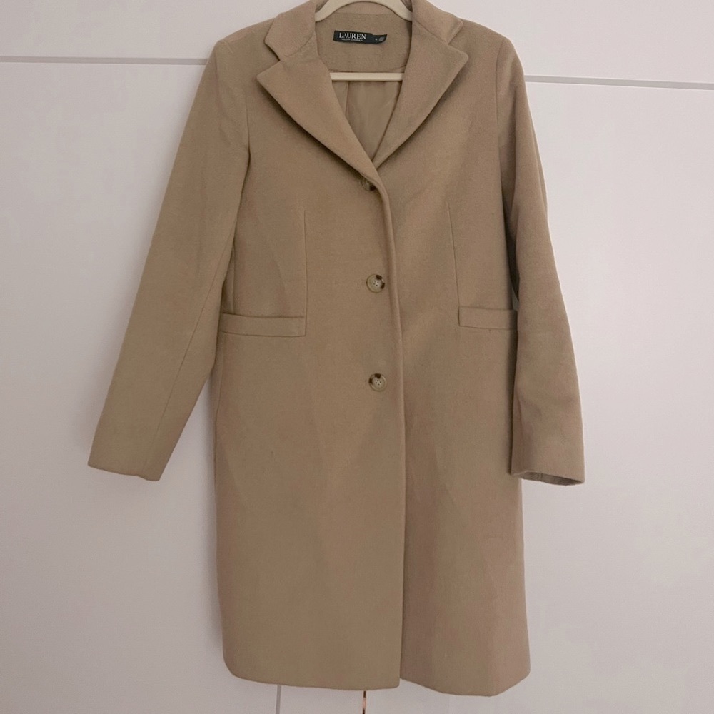 Ralph Lauren Tan Peacoat Coat